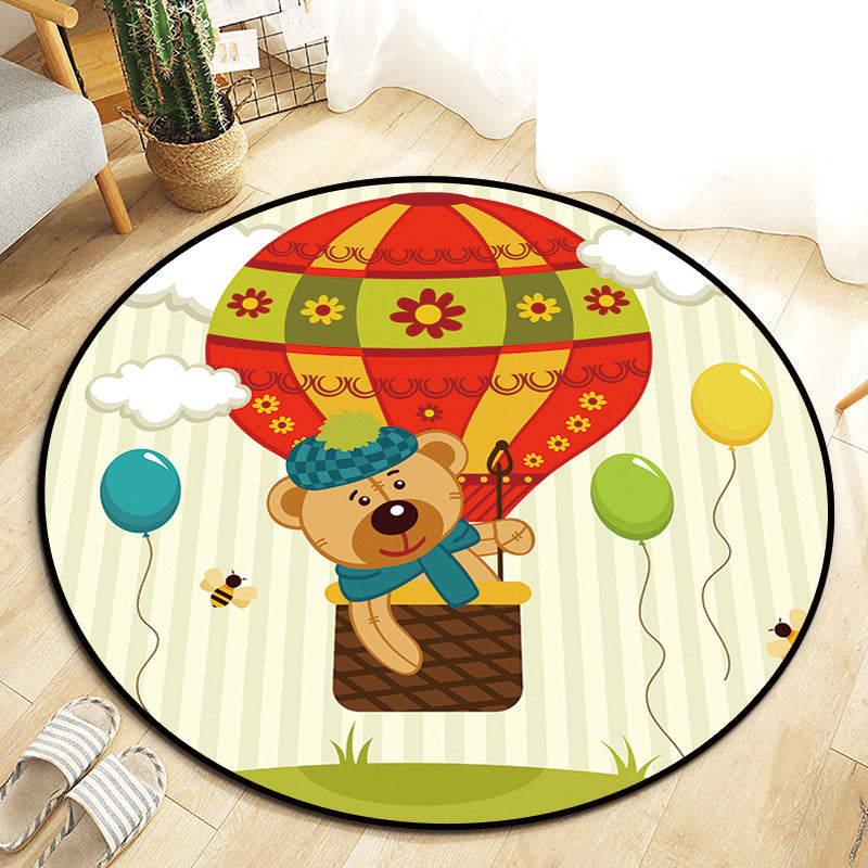 BowLift | Kawaii Princess Rug Multicolor Fairy Tale Rug Pet Friendly Stain Resistant Non-Slip Back Rug for Children's Room