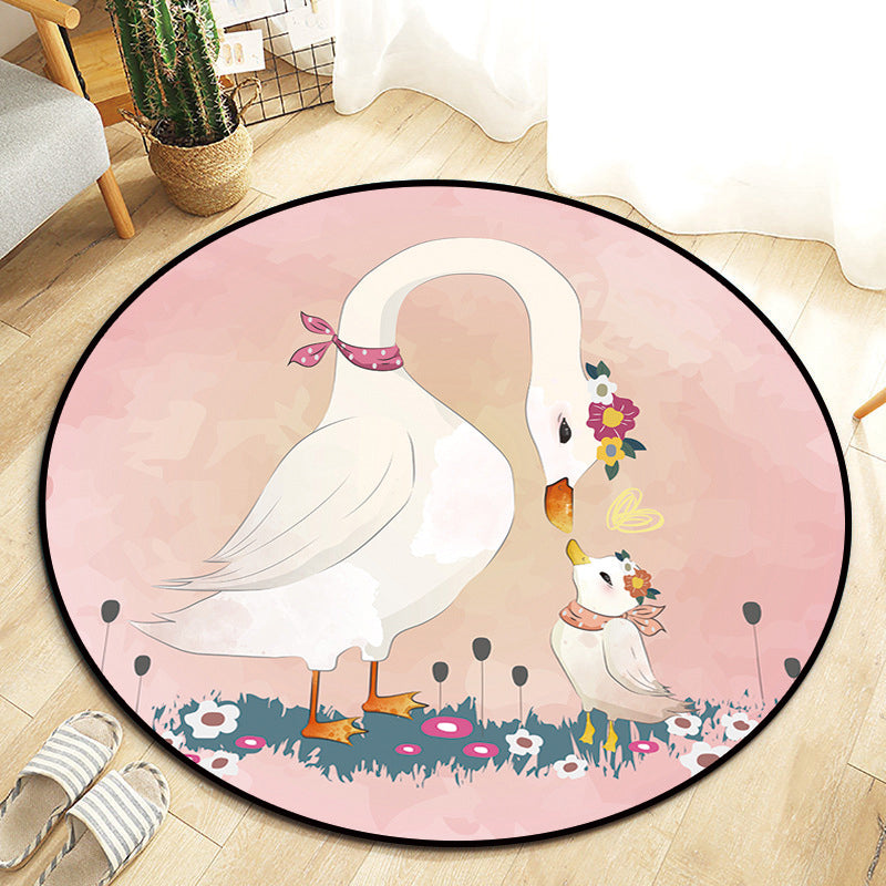 BowLift | Kawaii Princess Rug Multicolor Fairy Tale Rug Pet Friendly Stain Resistant Non-Slip Back Rug for Children's Room