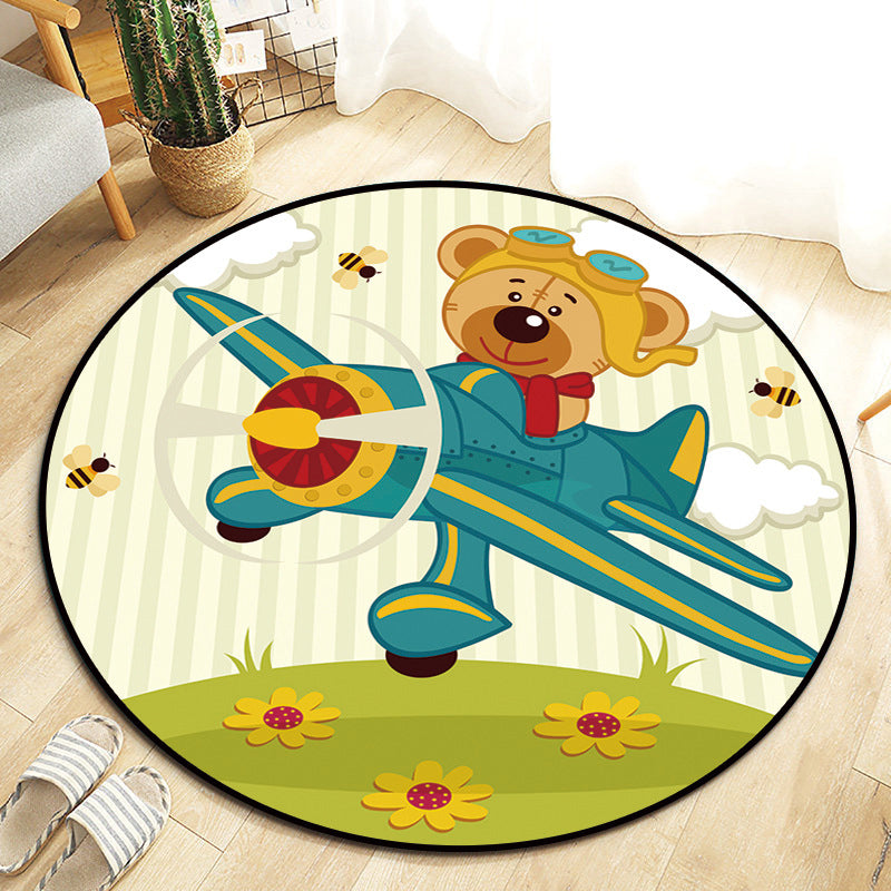 BowLift | Kawaii Princess Rug Multicolor Fairy Tale Rug Pet Friendly Stain Resistant Non-Slip Back Rug for Children's Room