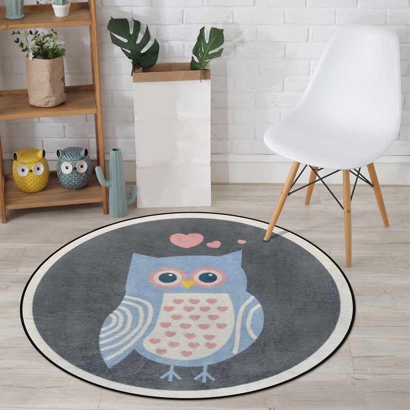 BowLift | Cartoon Animal Drawing Print Rug Multicolor Polypropylene Rug Machine washable Non-slip backing Stain-resistant rug for children's room