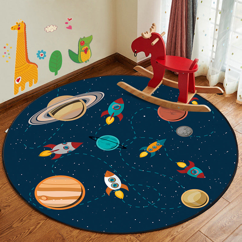 BowLift | Kids Style Children's Room Mat Multicolor Cartoon Rug Synthetic Pet Friendly Non-Slip Backing Machine Washable Rug