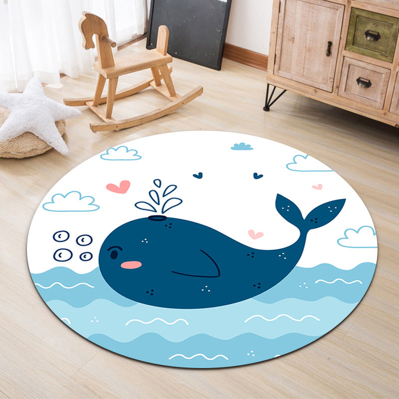 BowLift | Lovable Animal Area Rug Multicolored Cartoon Rug Polypropylene Machine Washable Stain Resistant Non-Slip Rug for Kindergarten