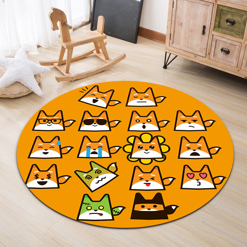 BowLift | Lovable Animal Area Rug Multicolored Cartoon Rug Polypropylene Machine Washable Stain Resistant Non-Slip Rug for Kindergarten