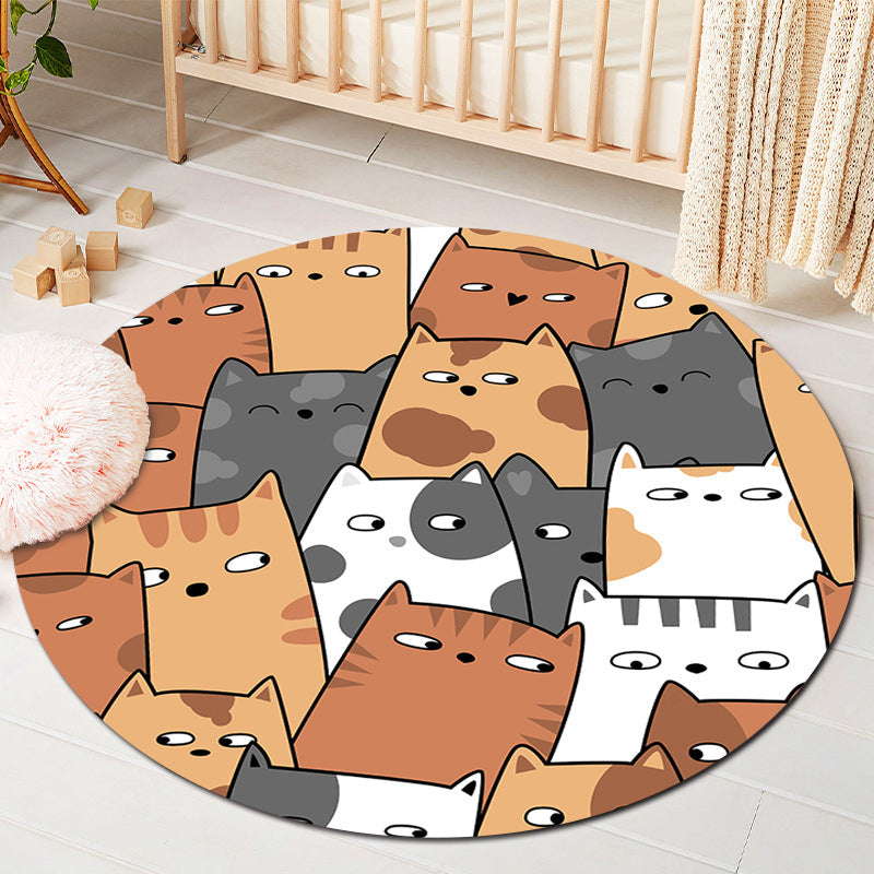BowLift | Kids Style Baby Room Rug Multicolor Comics Animal Area Rug Synthetic Stain Resistant Washable Non-Slip Rug