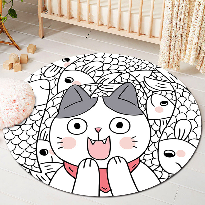 BowLift | Kids Style Baby Room Rug Multicolor Comics Animal Area Rug Synthetic Stain Resistant Washable Non-Slip Rug