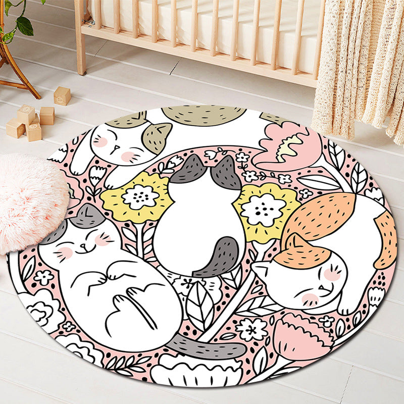 BowLift | Kids Style Baby Room Rug Multicolor Comics Animal Area Rug Synthetic Stain Resistant Washable Non-Slip Rug