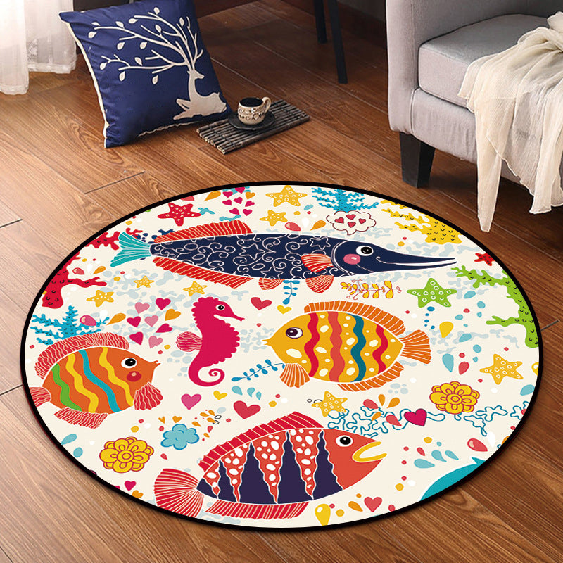 BowLift | Cartoon Kids Room Rug Multicolored Polypropylene Rug Pet Friendly Non-Slip Washable Rug