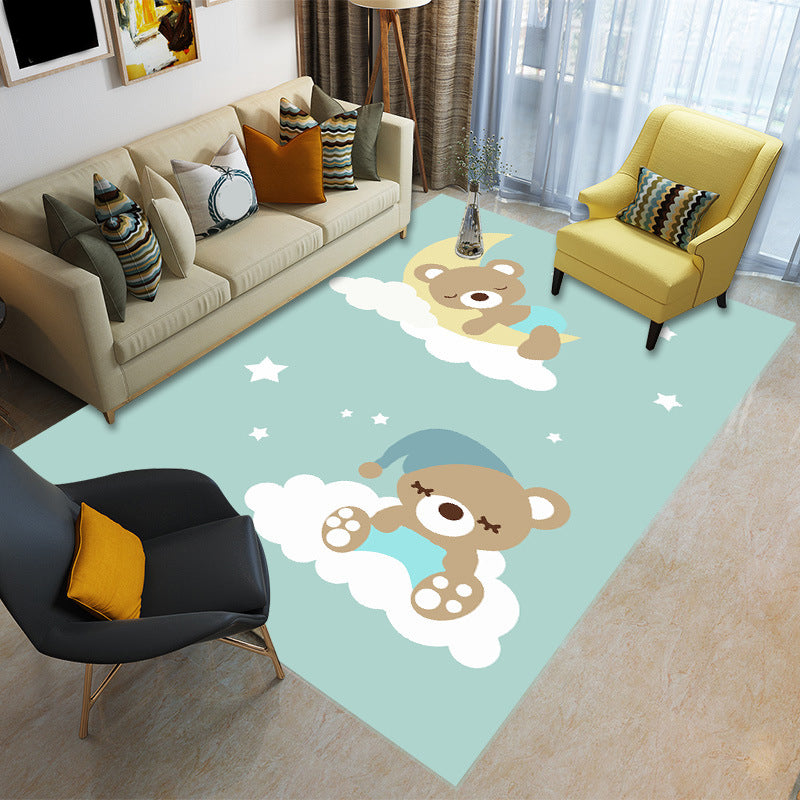 BowLift | Childly Multicolored Cartoon Rug Polypropylene Animal Print Rug Non-Slip Stain Resistant Pet Friendly Rug for the Children’s Room