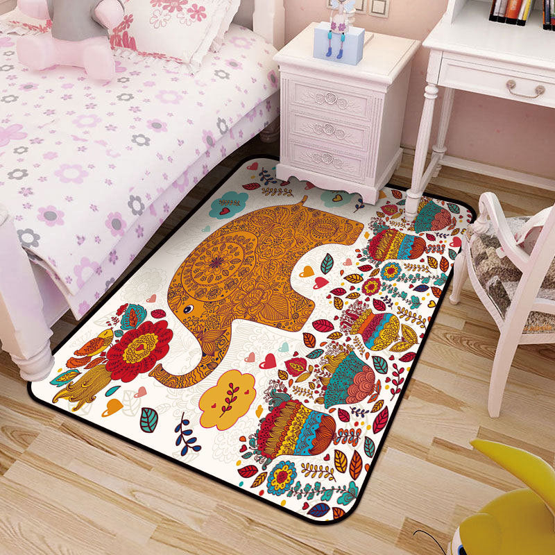 BowLift | Kids Art Drawing Print Rug Multi-Color Synthetic Rug Non-Slip Pet-Friendly Machine Washable Carpet for Kids Room