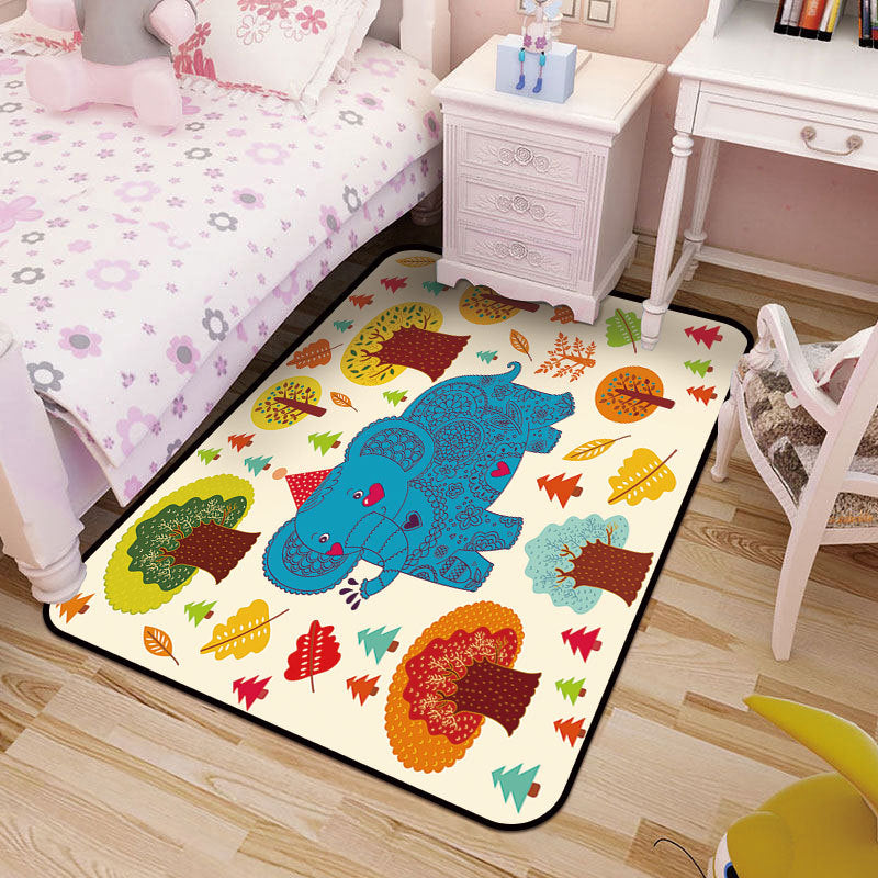 BowLift | Kids Art Drawing Print Rug Multi-Color Synthetic Rug Non-Slip Pet-Friendly Machine Washable Carpet for Kids Room