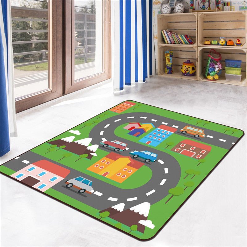 BowLift | Kids Play Rug Multicolored Polypropylene Area Rug Pet Friendly Non-Slip Washable Rug for Kids Room