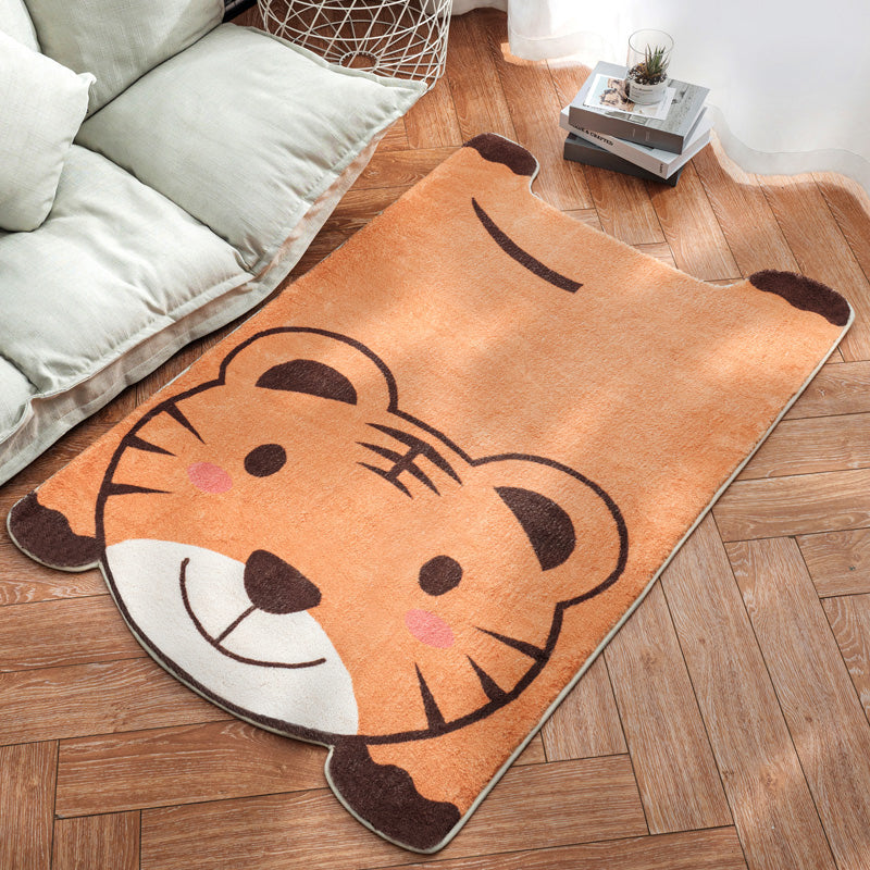 BowLift | Irregular Shaped Animal Rug Multicolor Cartoon Rug Synthetic Non-Slip Back Machine Washable Pet Friendly Rug for Children's Room