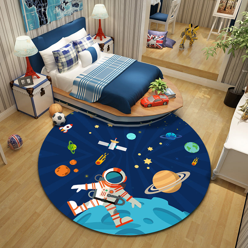 BowLift | Cartoon Character Indoor Rug Multi Colored Polyester Carpet Stain Resistant Non-Slip Backing Pet Friendly Rug for Child Room
