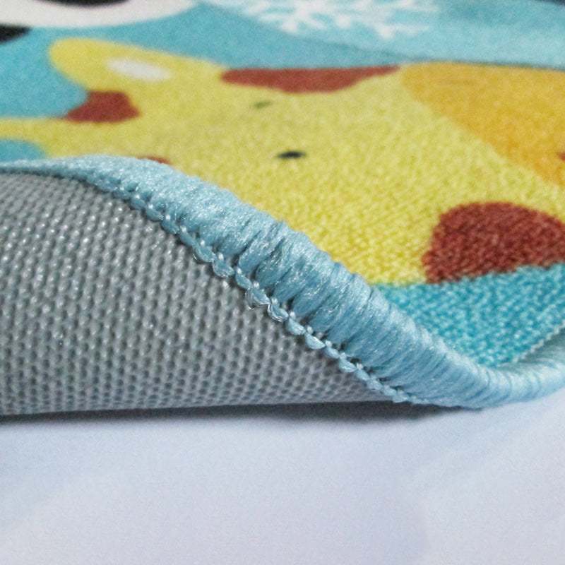 BowLift | Cartoon Kindergarten Area Rug Multi Colored Animal Pattern Rug Polypropylene Non-Slip Backing Pet-Friendly Washable Rug