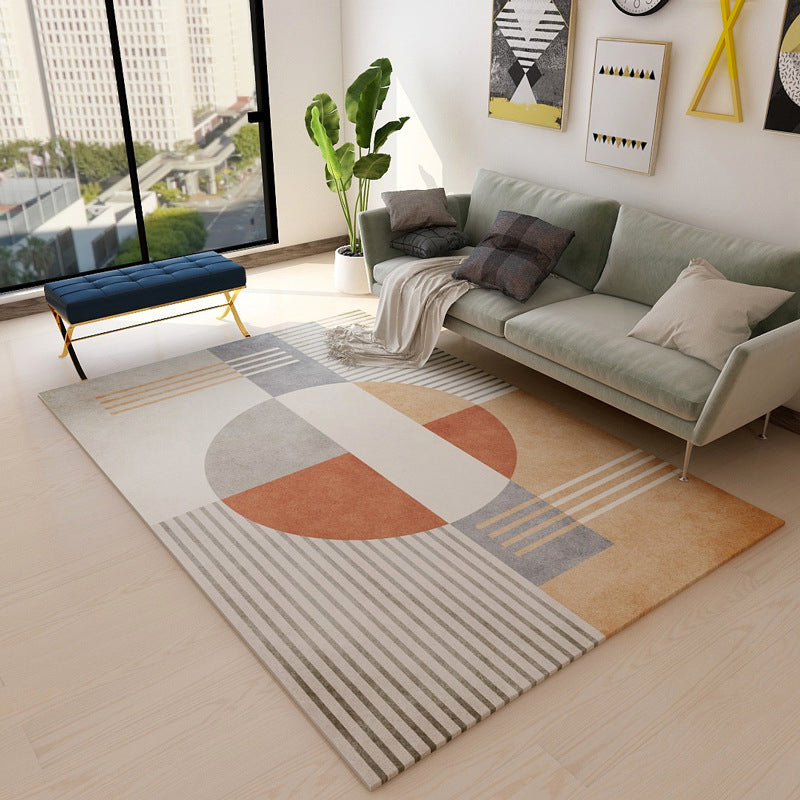 BowLift | Chic Geometric Colorblock Rug Multicolored Nordic Rug Polypropylene Non-slip Washable Pet-friendly Rug for Room