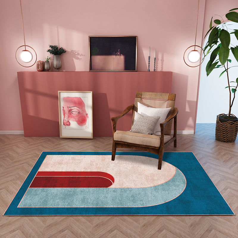 BowLift | Classic curved door mat Multicolored postmodern rug Polyester Non-slip backing Washable Pet-friendly rug for the room