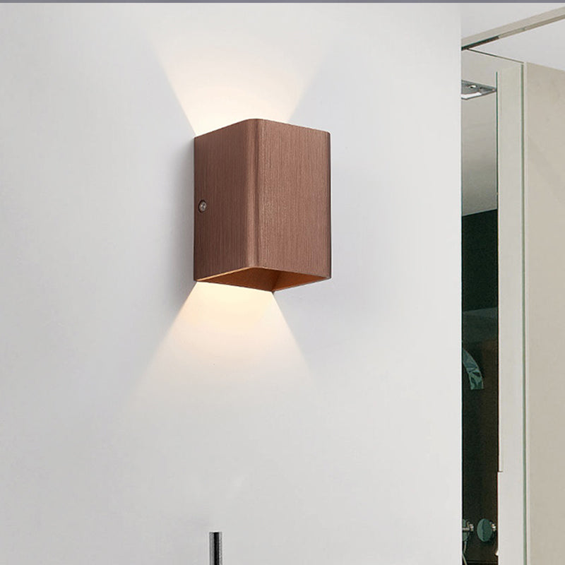 BowLift | Cubist Metal Up and Down Wall Lamp Contemporary Bronze/Gold/White LED Wall Light for Living Room