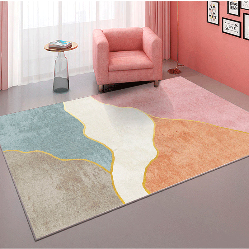 BowLift | Contemporary Abstract Pattern Carpet Multicolor Polypropylene Carpet Non-Slip Pet Friendly Stain Resistant Carpet for Large Room