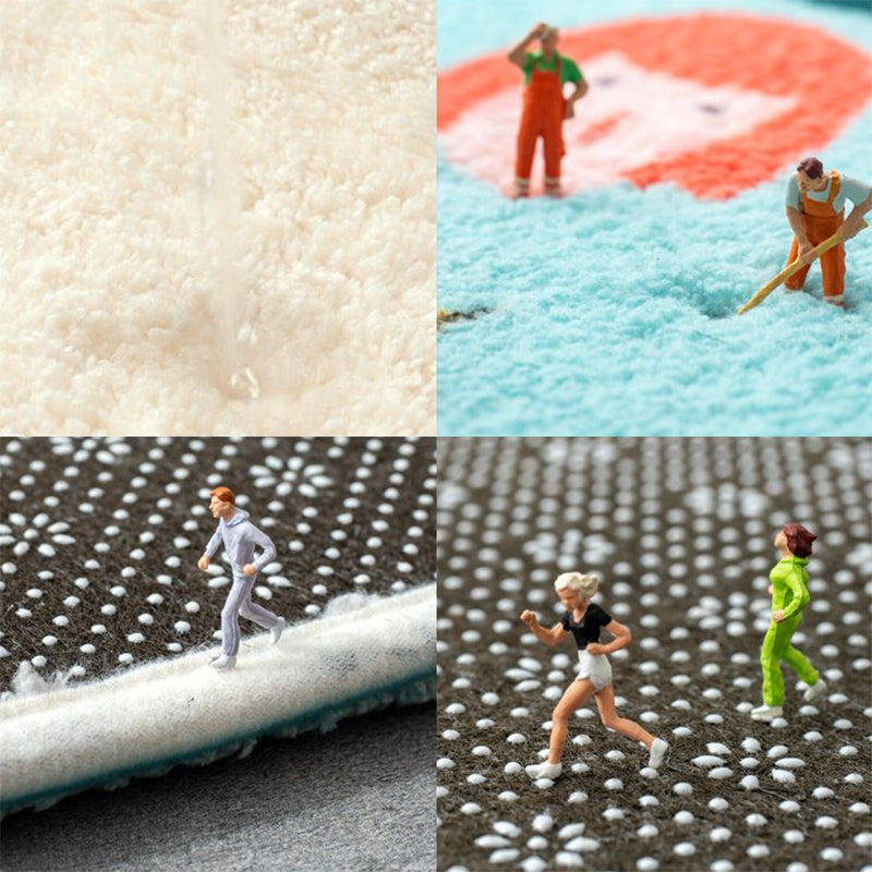 BowLift | Irregular Shaped Animal Rug Multicolor Cartoon Rug Synthetic Non-Slip Back Machine Washable Pet Friendly Rug for Children's Room