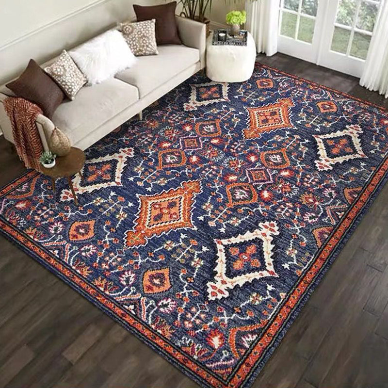 BowLift | Beautiful Floral Pattern Carpet Multicolor Moroccan Style Carpet Polyester Non-Slip Washable Stain Resistant Carpet for Room