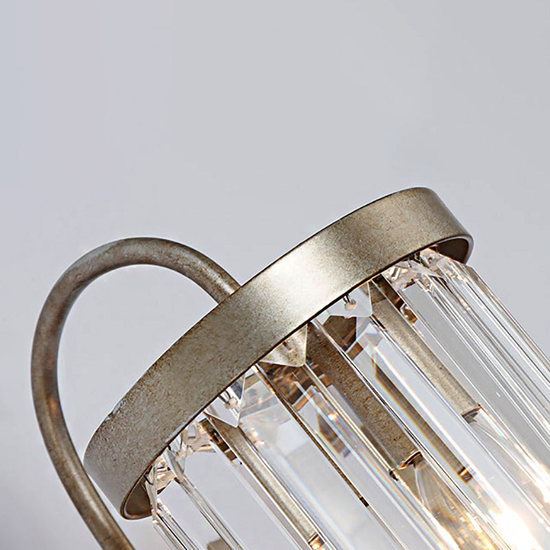 BowLift | Prismatic Crystal Cylinder Wall Light Modern 1 Light Gold/Black Wall Mount Light