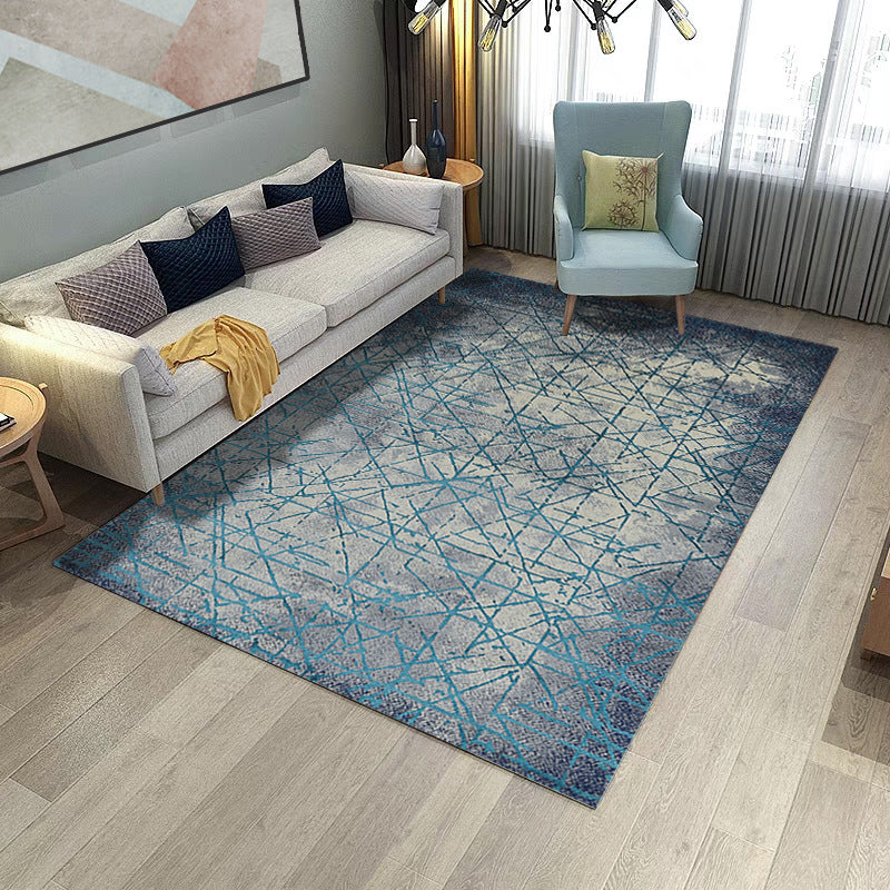 BowLift | Retro Multicolor Abstract Carpet Polypropylene Industrial Area Carpet Stain Resistant Non-Slip Pet Friendly Carpet for Guest Room