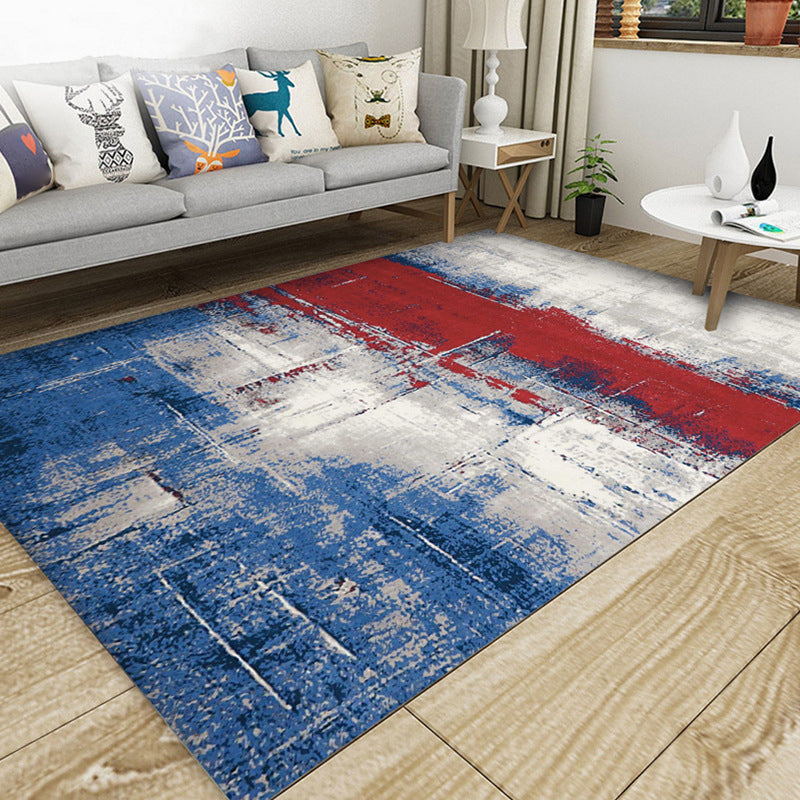 BowLift | Classic Multicolor Industrial Carpet Polyester Abstract Painting Carpet Non-Slip Back Machine Washable Stain Resistant Carpet for Lounge