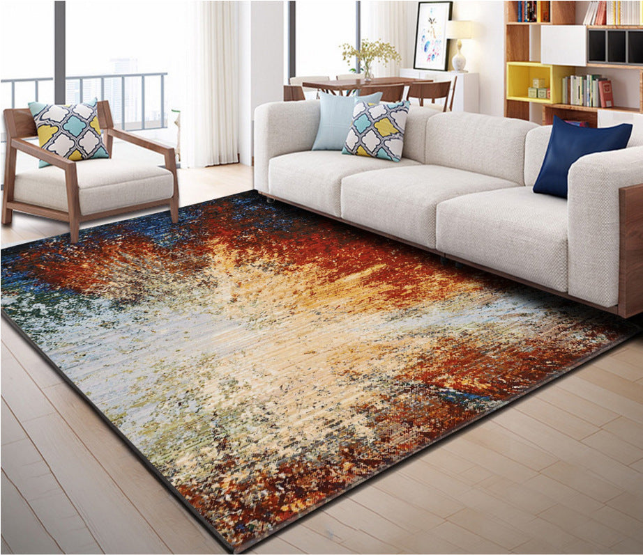 BowLift | Industrial Style Living Rug Multicolored Expressionism Rug Synthetic Non-slip Pet-friendly Machine washable Rug