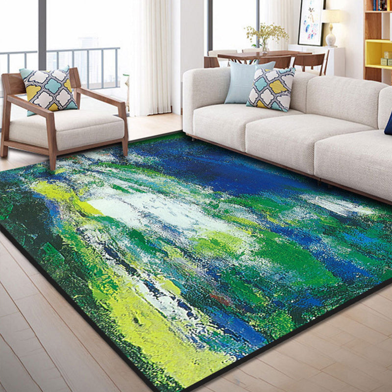BowLift | Industrial Style Living Rug Multicolored Expressionism Rug Synthetic Non-slip Pet-friendly Machine washable Rug