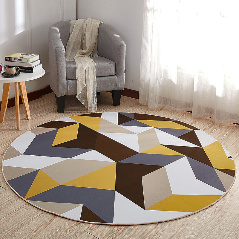 BowLift | Creative Boys Bedroom Rug Multi Colors Optical Illusion Rug Polypropylene Non-slip Pet-friendly Washable Rug