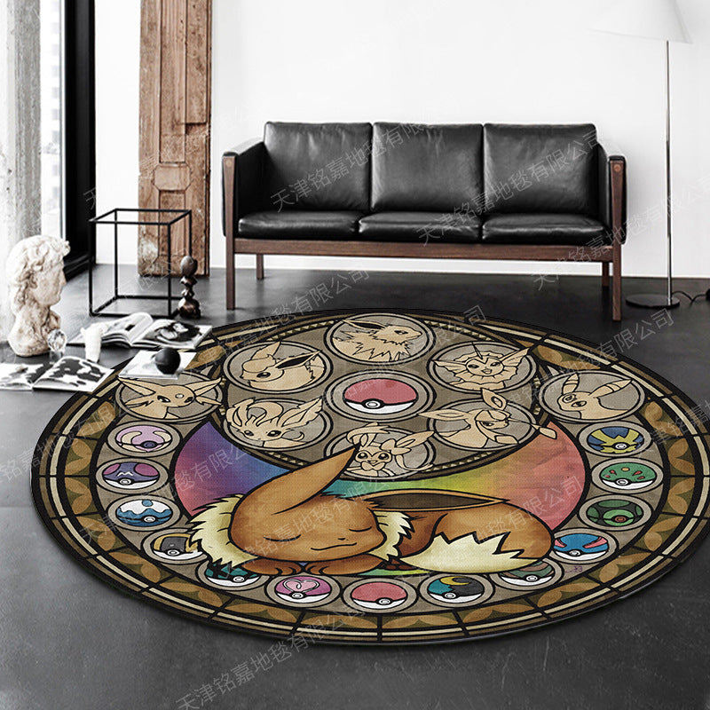 BowLift | Modern 3D Anime Pattern Carpet Multicolored Polypropylene Carpet Non-Slip Back Machine Washable Pet-Friendly Carpet for the Children's Room