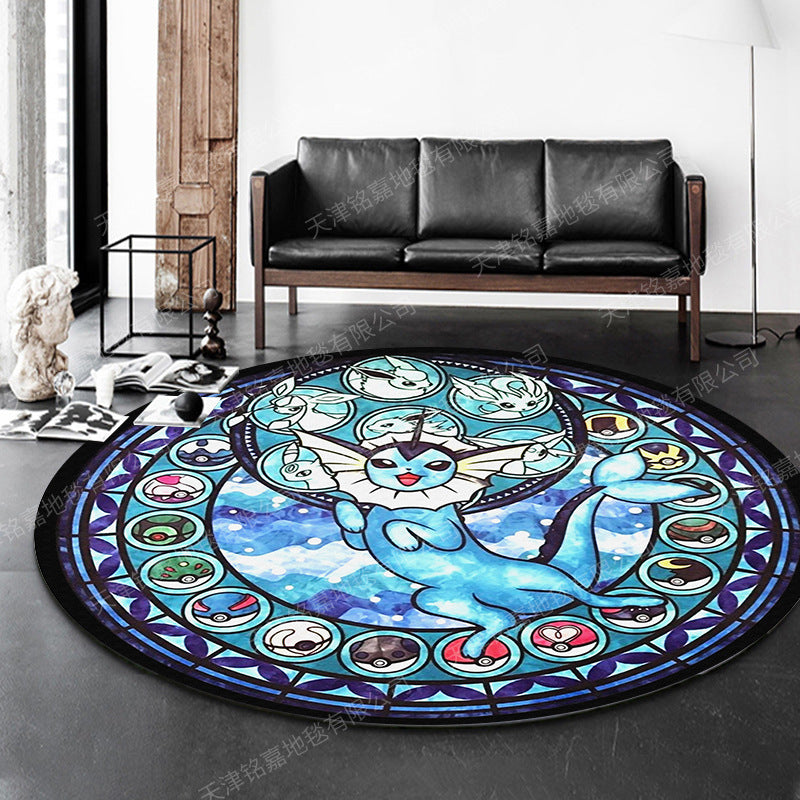 BowLift | Modern 3D Anime Pattern Carpet Multicolored Polypropylene Carpet Non-Slip Back Machine Washable Pet-Friendly Carpet for the Children's Room