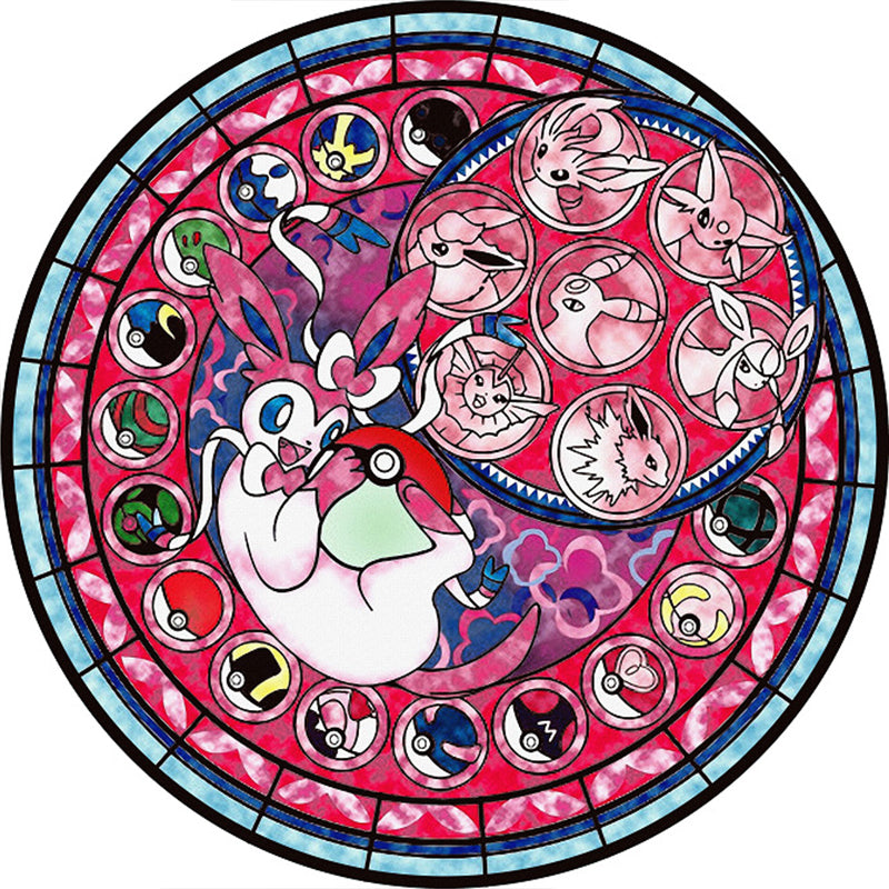 BowLift | Modern 3D Anime Pattern Carpet Multicolored Polypropylene Carpet Non-Slip Back Machine Washable Pet-Friendly Carpet for the Children's Room
