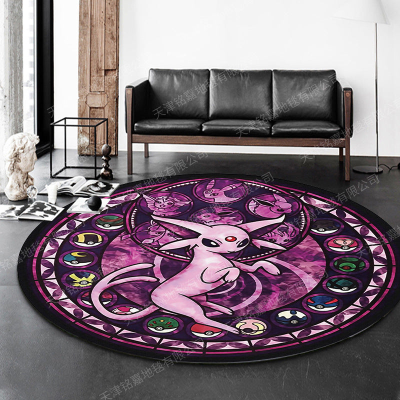 BowLift | Modern 3D Anime Pattern Carpet Multicolored Polypropylene Carpet Non-Slip Back Machine Washable Pet-Friendly Carpet for the Children's Room