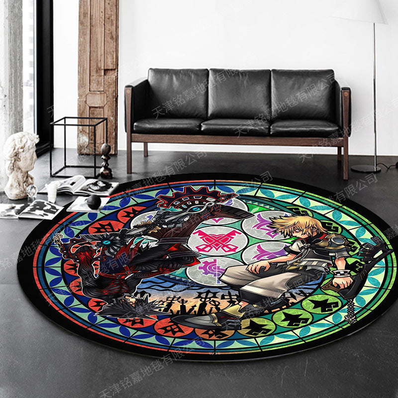 BowLift | Modern 3D Anime Pattern Carpet Multicolored Polypropylene Carpet Non-Slip Back Machine Washable Pet-Friendly Carpet for the Children's Room