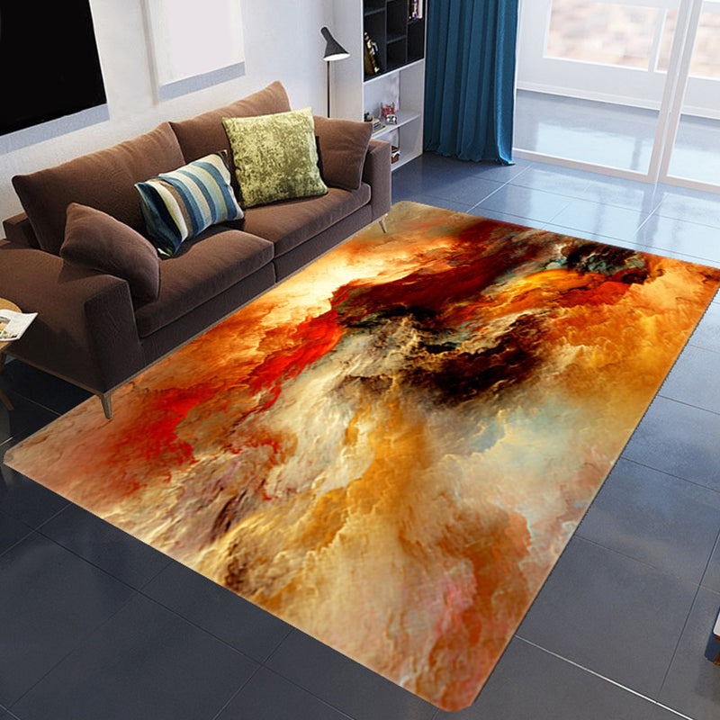 BowLift | Magnificent 3D Evening Clouds Rug Multicolor Modern Rug Synthetic Washable Stain Resistant Nonslip Back Rug for Living Room
