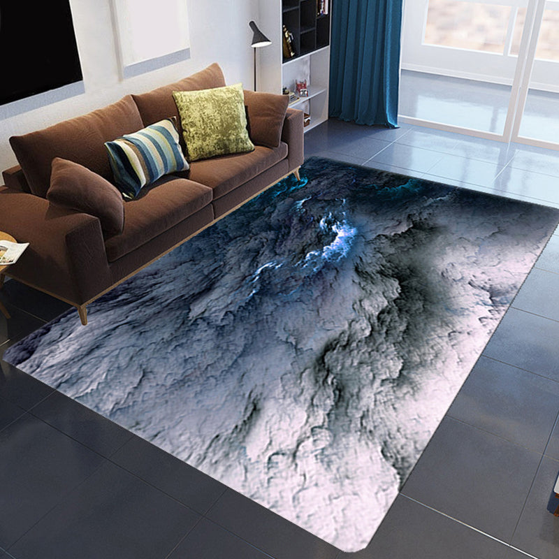 BowLift | Magnificent 3D Evening Clouds Rug Multicolor Modern Rug Synthetic Washable Stain Resistant Nonslip Back Rug for Living Room