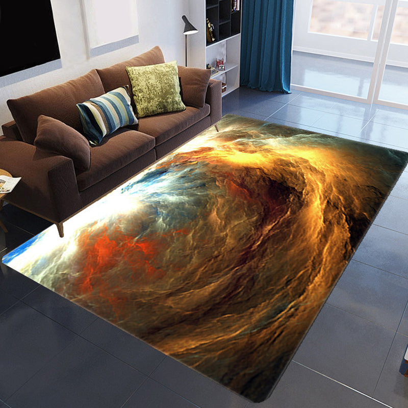 BowLift | Magnificent 3D Evening Clouds Rug Multicolor Modern Rug Synthetic Washable Stain Resistant Nonslip Back Rug for Living Room