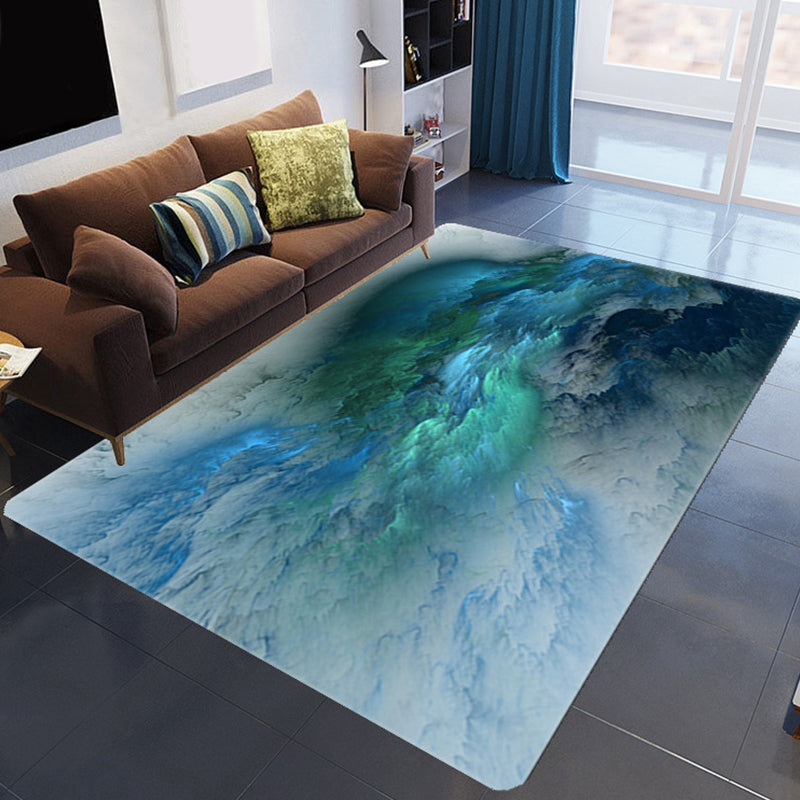 BowLift | Magnificent 3D Evening Clouds Rug Multicolor Modern Rug Synthetic Washable Stain Resistant Nonslip Back Rug for Living Room