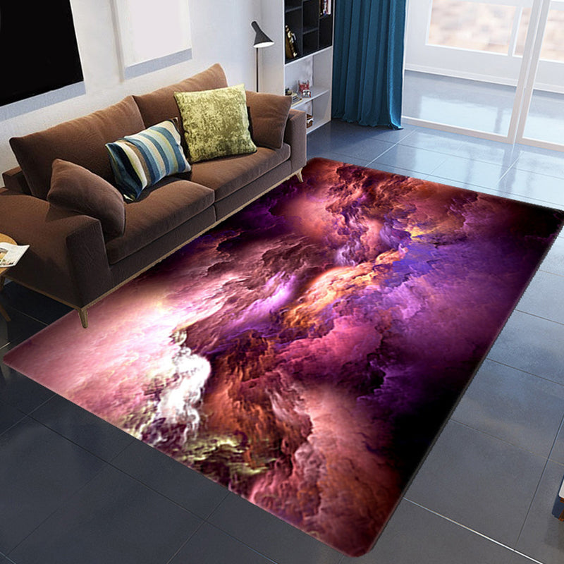 BowLift | Magnificent 3D Evening Clouds Rug Multicolor Modern Rug Synthetic Washable Stain Resistant Nonslip Back Rug for Living Room