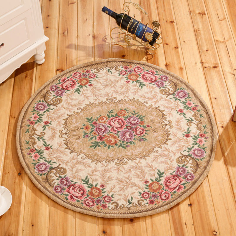 BowLift | Rustic Flower Area Rug Multi Color Cotton Rug Non-Slip Washable Rug for Dining Room