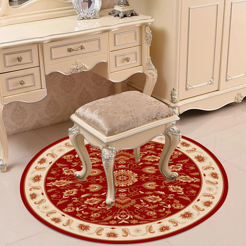 BowLift | Victorian Bedroom Carpet Multicolored Peony Carpet Polyester Stain Resistant Washable Non-Slip Carpet