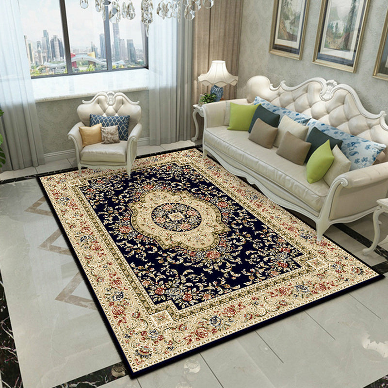 BowLift | Glam Floral Swirls Rug Multicolor Victorian Rug Synthetic Pet Friendly Non-Slip Stain Resistant Carpet for Home