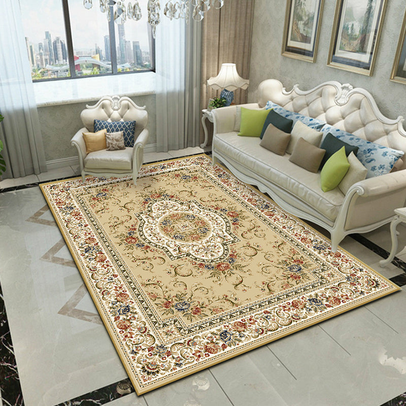 BowLift | Glam Floral Swirls Rug Multicolor Victorian Rug Synthetic Pet Friendly Non-Slip Stain Resistant Carpet for Home