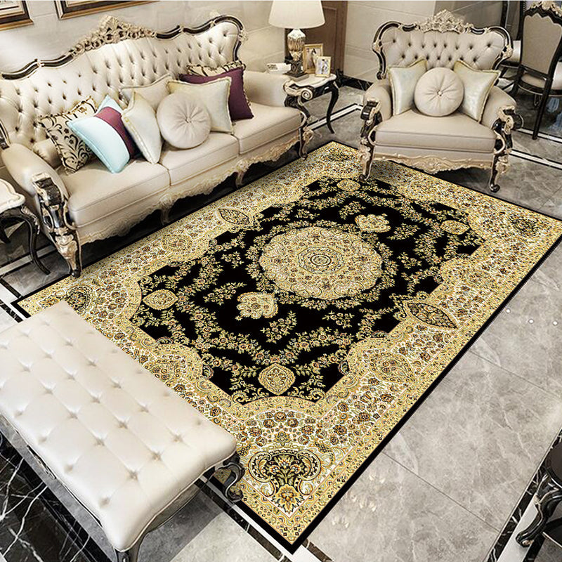 BowLift | Glam Floral Swirls Rug Multicolor Victorian Rug Synthetic Pet Friendly Non-Slip Stain Resistant Carpet for Home
