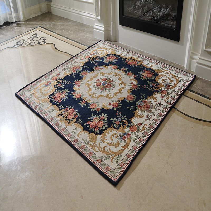 BowLift | Victorian Style Foyer Carpet Multicolored Floral Pattern Carpet Polypropylene Pet Friendly Non-Slip Back Washable Carpet