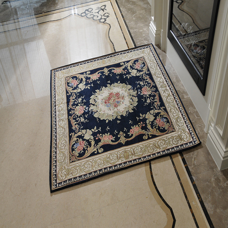 BowLift | Victorian Style Foyer Carpet Multicolored Floral Pattern Carpet Polypropylene Pet Friendly Non-Slip Back Washable Carpet