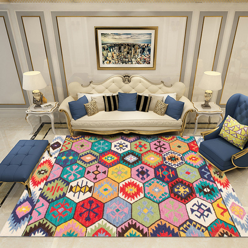 BowLift | Victoria Print Carpet Multicolored Polypropylene Carpet Non-Slip Stain Resistant Washable Indoor Carpet for Living Room