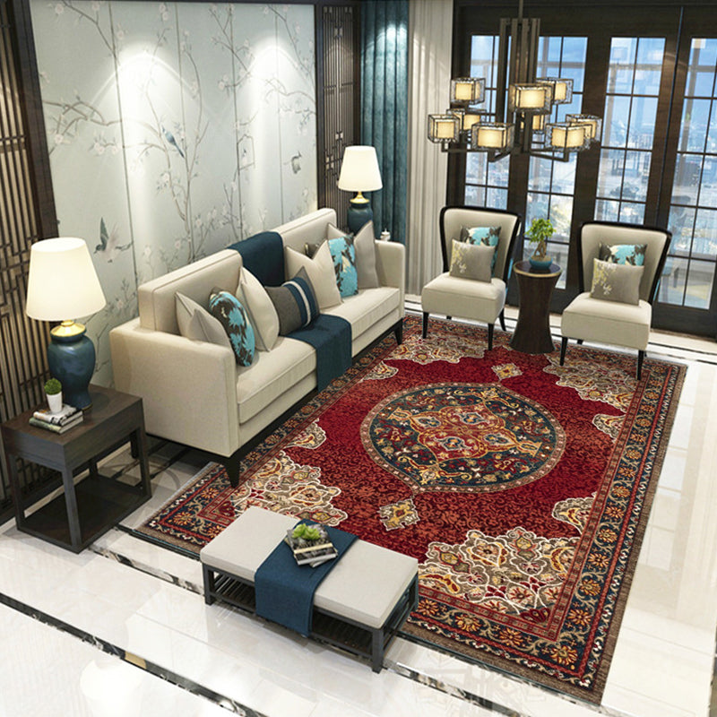 BowLift | Victoria Print Carpet Multicolored Polypropylene Carpet Non-Slip Stain Resistant Washable Indoor Carpet for Living Room