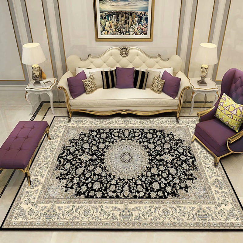 BowLift | Victoria Print Carpet Multicolored Polypropylene Carpet Non-Slip Stain Resistant Washable Indoor Carpet for Living Room
